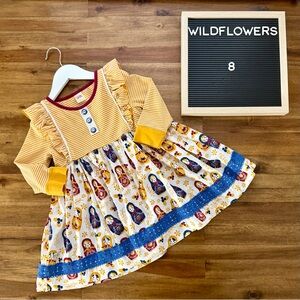 Wildflowers Pocketful of Wonder Hidden Journey Ballet Top 8 Russian Dolls Yellow